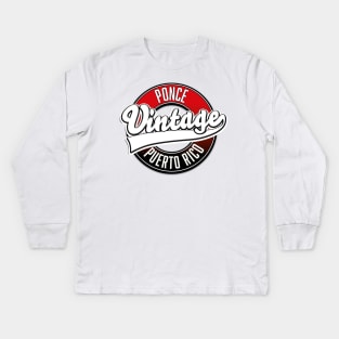 Ponce Puerto Rico vintage logo. Kids Long Sleeve T-Shirt